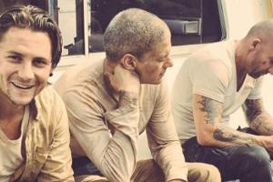 Augustus Prew, Wentworth Miller und Dominic Purcell bei den Dreharbeiten zu den neuen Folgen von "Prison Break"