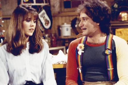 Pam Dawber und Robin Williams als Mindy und Mork in 