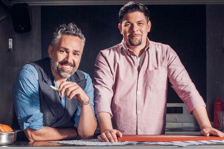 Auf kulinarischem Roadtrip durch Deutschland: Roland Trettl (l.) und Tim Mälzer