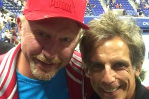Boris Becker (l.) und Ben Stiller bei den US-Open 2016