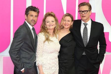 Patrick Dempsey (v.l.n.r.), Regisseurin Sharon Maguire, Renée Zellweger und Colin Firth bei der Premiere von 
