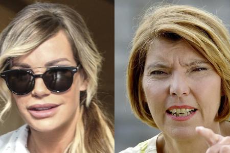 Reality-TV-Star Gina-Lisa Lohfink (l.) wird von Moderatorin Bettina Böttinger (r.) unterstützt