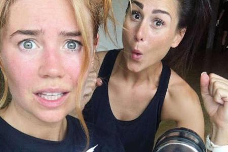 Palina Rojinski treibt fleißig Sport.