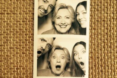 Justin Timberlake und Jessica Biel hatten sichtlich Spaß mit Hillary Clinton