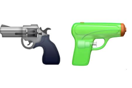 Der bisherige Revolver-Emoji wird von der giftgrünen Wasserpistole abgelöst