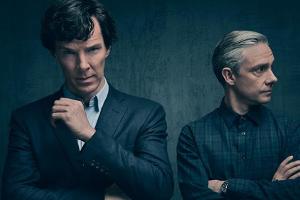 Benedict Cumberbatch alias Sherlock Holmes (l.) und Martin Freeman alias Dr. John Watson