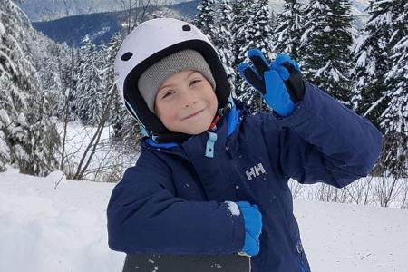 Jacob Tremblay im Schnee