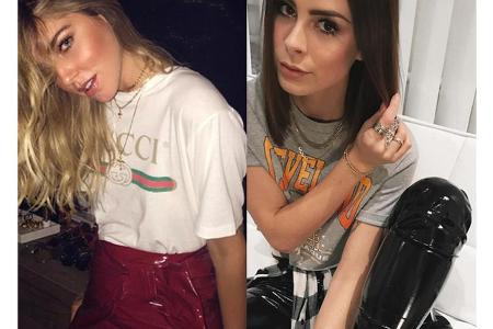 Chiara Ferragni (l.) und Lena Meyer-Landrut zeigen, wie man Lackleder richtig kombiniert