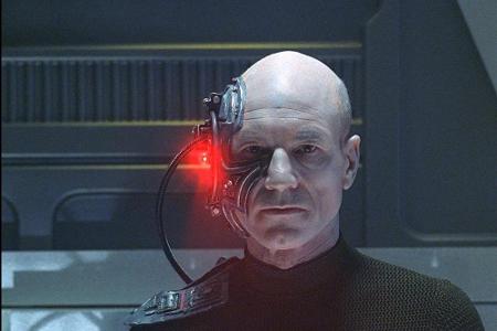 Unvergessen sind die Episoden, in denen Picard Teil der Schwarmintelligenz der Borg wurde.