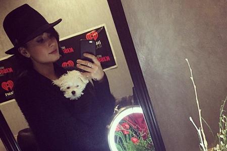 Selbst in die Ankleidekabine nimmt Demi Lovato ihren Buddy mit