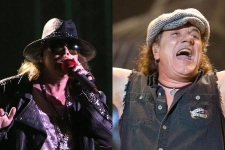 Wäre Axl Rose (l.) tatsächlich ein geeigneter Ersatz für Brian Johnson?