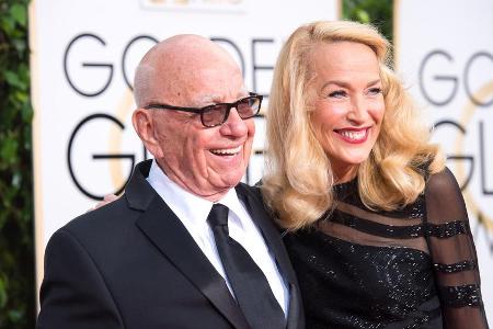 Rupert Murdoch und Jerry Hall zeigten sich bei den Golden Globes freudestrahlend auf dem roten Teppich