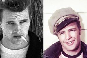 Hatten James Dean (l.) und Marlon Brando eine Affäre?
