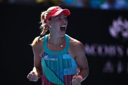 Angelique Kerber freut sich über ihren Triumph in Melbourne