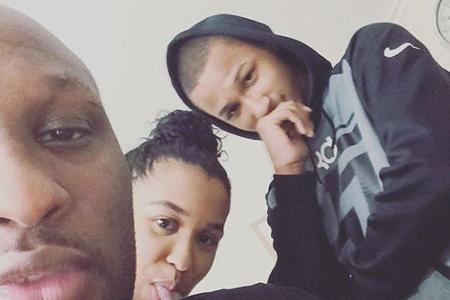 Lamar Odom mit seiner Tochter Destiny und Sohn Lamar jr. (v.l.n.r.)