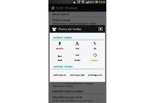 Neben dem reinen Kartenmaterial laden Sie auch sogenannte Themes auf Ihr Smartphone, um die Darstellungsart der Karten zu be...