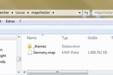 Die Karten der Locus-App speichern Sie im Ordner „\Locus\mapsVector“. Die Deutschlandkarte „Germany.map“ ist knapp 1,7 GB groß.