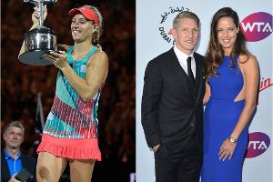 Ana Ivanovic (r.) und Bastian Schweinsteiger gratulierten Angelique Kerber zum Tennis-Sieg