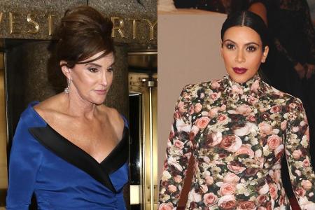 Auch Caitlyn Jenner (l.) hat immer noch Kim Kardashians Blumen-Kleid vor Augen