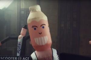 In ihrem neuen Clip lassen Scooter es als Aufblasfiguren krachen