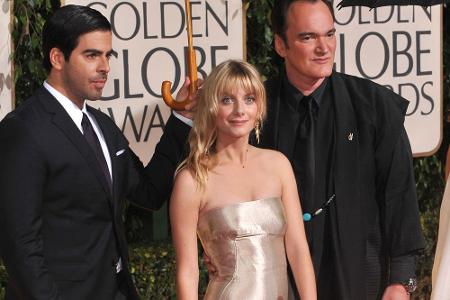 Eli Roth (links) mit Mélanie Laurent und Quentin Tarantino: Roth war in 