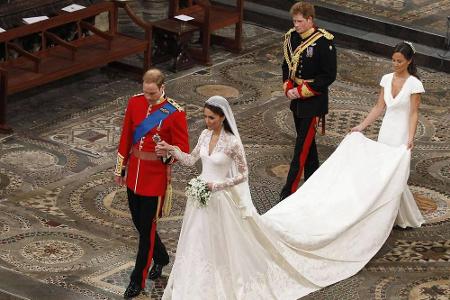 Modedesignerin Sarah Burton, Kreativdirektorin des britischen Modehauses Alexander McQueen, durfte das Brautkleid von Herzog...