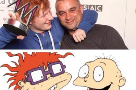 Sieh' mal einer an: Ed Sheeran und sein Tonmann sehen den Rugrats verblüffend ähnlich.