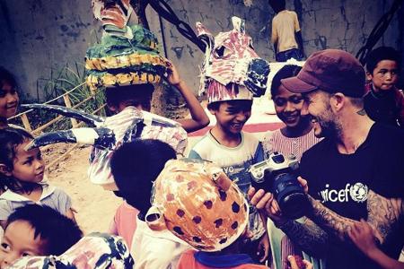 Die Arbeit mit Kindern scheint Ex-Fußballprofi Beckham zu liegen
