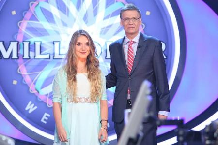 Günther Jauch und Studentin Tanja Fuß bei 