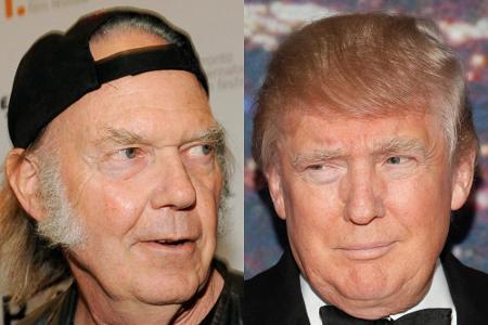 Neil Young (l.) möchte nicht, dass Donald Trump im Wahlkampf zu seinen Liedern rockt