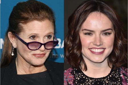 Carrie Fisher (l.) kann sich vorstellen, was auf Daisy Ridley bald zukommt