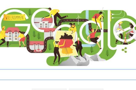 Google feiert den Tag der Deutschen Einheit farbenfroh