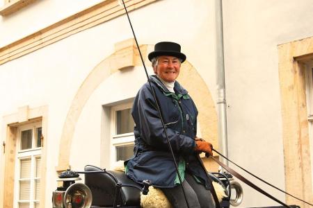 Hoch auf dem Landauer-Wagen: Ulli Schultz