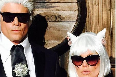 Tolles Kostüm: Fergie und Ehemann Josh Duhamel als Choupette und Karl Lagerfeld