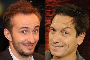 ...aber die Frisuren sind sich ähnlich: Jan Böhmermann (li.) und Dieter Nuhr