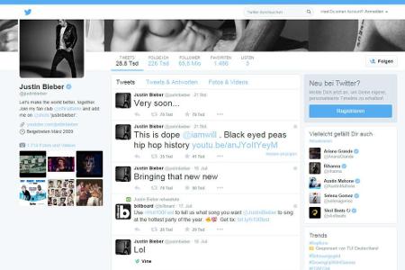 Auch Justin Biebers Twitter-Timeline wirkt nun eher schmucklos