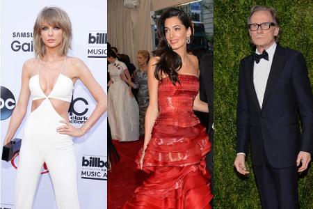 Taylor Swift, Amal Clooney und Bill Nighy (v.l.n.r.) haben Stilgefühl