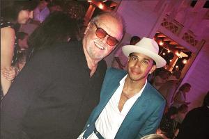 Formel-1 Champion trifft auf Hollywood-Legende: Lewis Hamilton (r.) mit Jack Nicholson