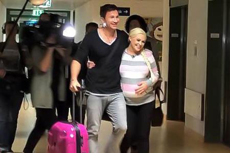 Daniela Katzenberger und Lucas Cordalis bei ihrer Ankunft in der Klinik