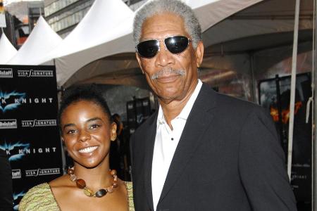 Morgan Freeman und seine Stiefenkelin E'Dena Hines auf der Premiere von 