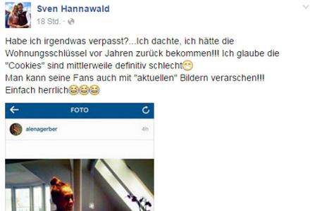 Sven Hannawald postet Alena Gerbers Instagram-Foto mit den ursprünglichen Hashtags