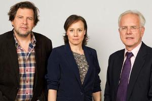 "Tatort"-Team Freiburg: Hans-Jochen Wagner, Eva Löbau und Harald Schmidt (r.)