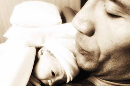 Wrestler und Schauspieler Dwayne Johnson mit seiner Tochter Jasmine