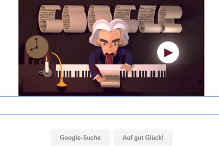 Das Google Doodle für Ludwig van Beethoven