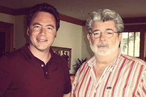Michael "Bully" Herbig (li.) durfte "Star Wars"-Legende George Lucas kennenlernen
