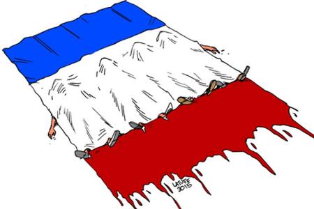 Der brasilianische Cartoonist Carlos Latuff drückt mit zwei düsteren Bildern seine Wut über das Blutvergießen in Paris aus. ...