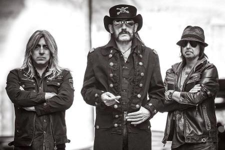 Mit diesem Foto kündigte Motörhead ihre neue Platte an. Dass es ihr letzter Longplayer sein würde, ahnte die Band damals nicht.