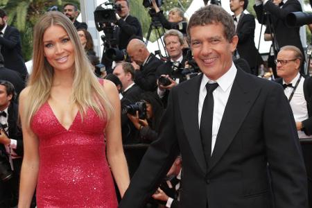 Da freuen sich zwei: Antonio Banderas und Nicole Kimpel auf dem roten Teppich von Cannes