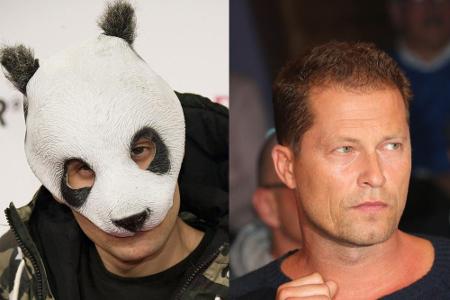 Cro (l.) wird ohne Maske nicht erkannt - Til Schweiger hingegen würde wohl halb Deutschland erkennen