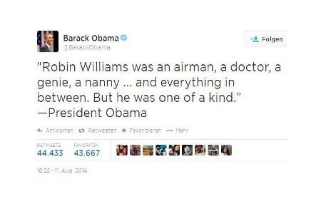 Trauer Robin Williams, obama